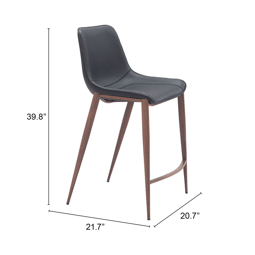 MAGNUS COUNTER STOOL BLACK & WALNUT