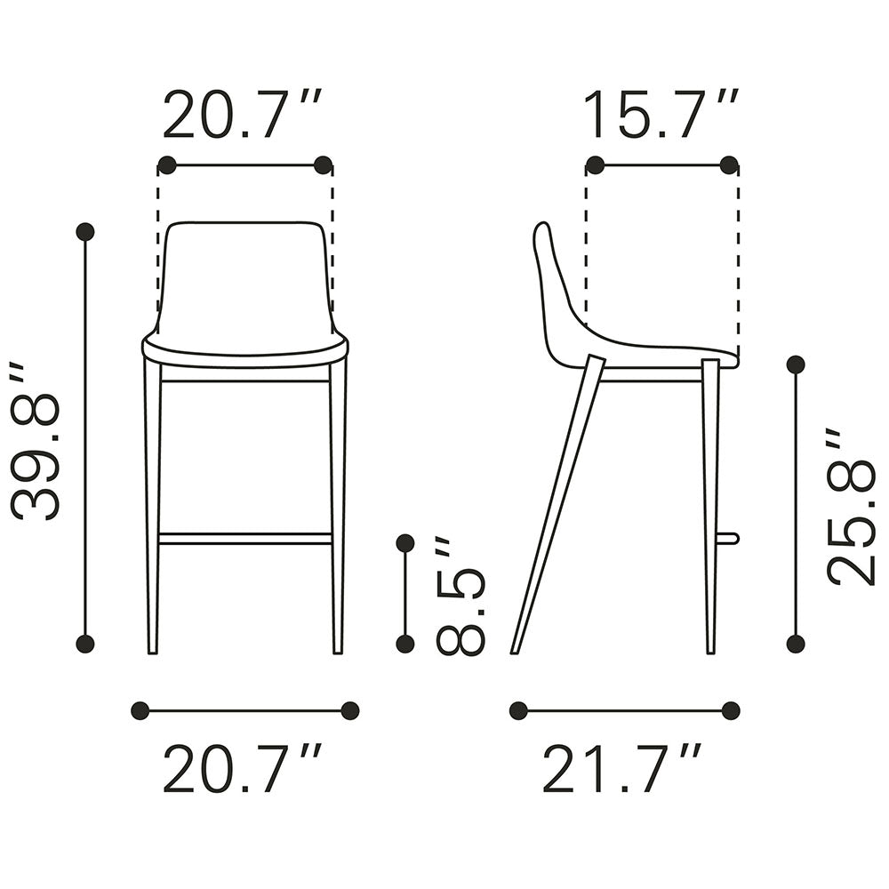 MAGNUS COUNTER STOOL BROWN & WALNUT