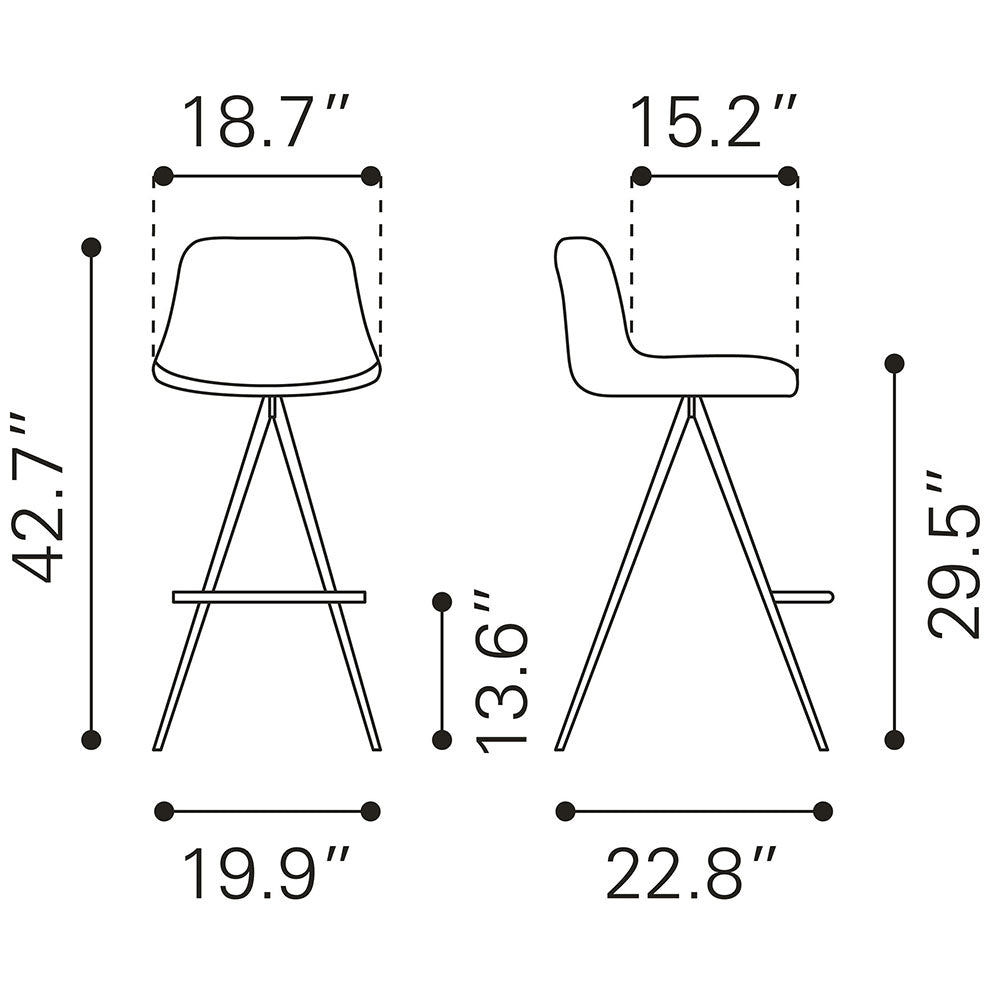 AKI BARSTOOL WHITE & WALNUT