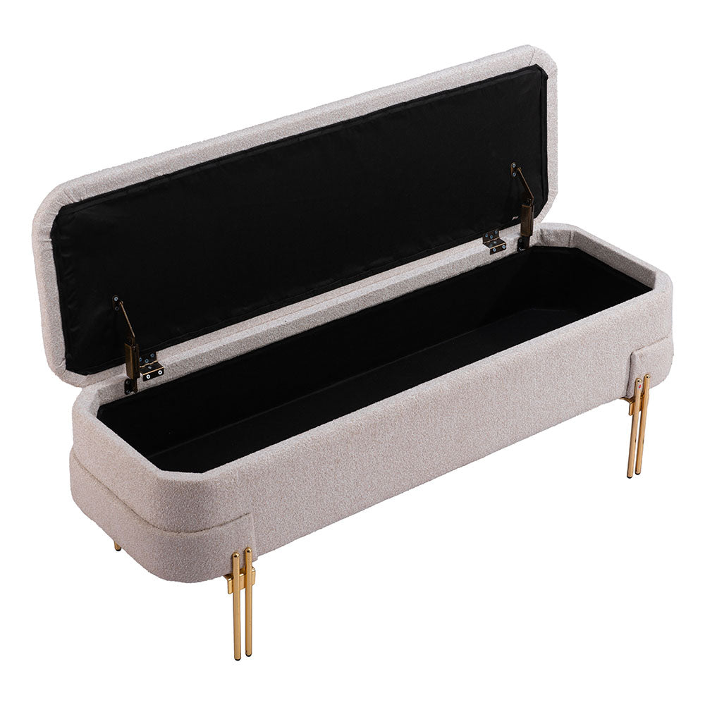 LEBRETON STORAGE BENCH OATMEAL BEIGE