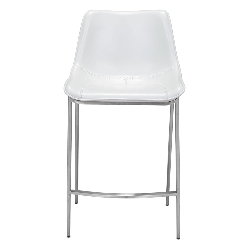 MAGNUS COUNTER STOOL WHITE & SILVER