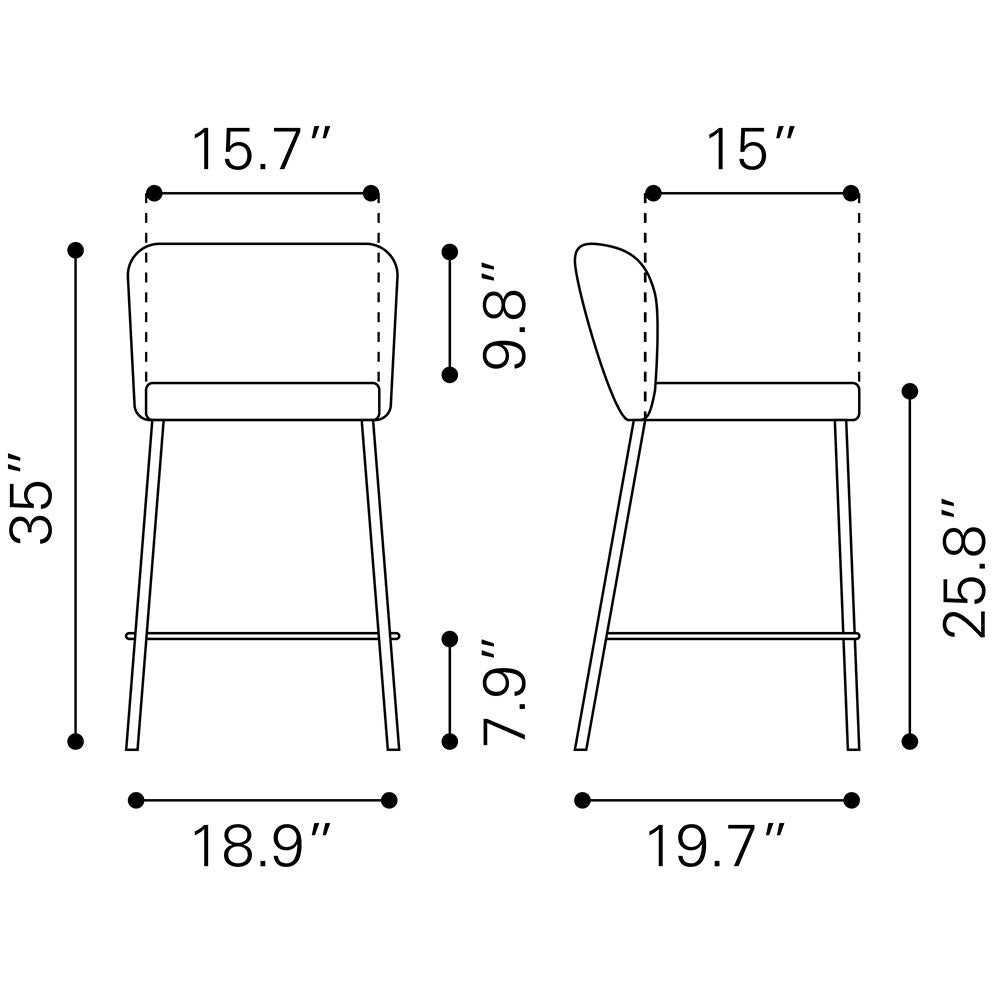LINZ COUNTER STOOL GRAY