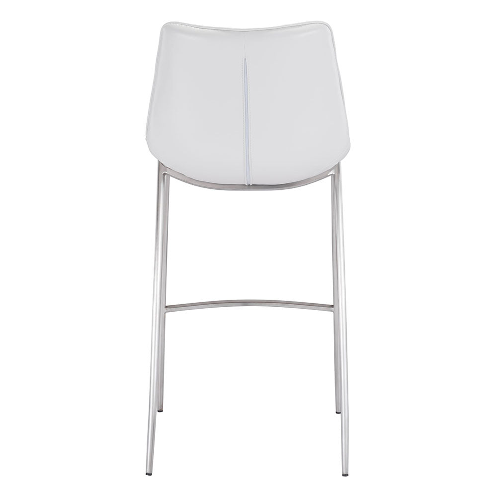 MAGNUS BARSTOOL WHITE & SILVER