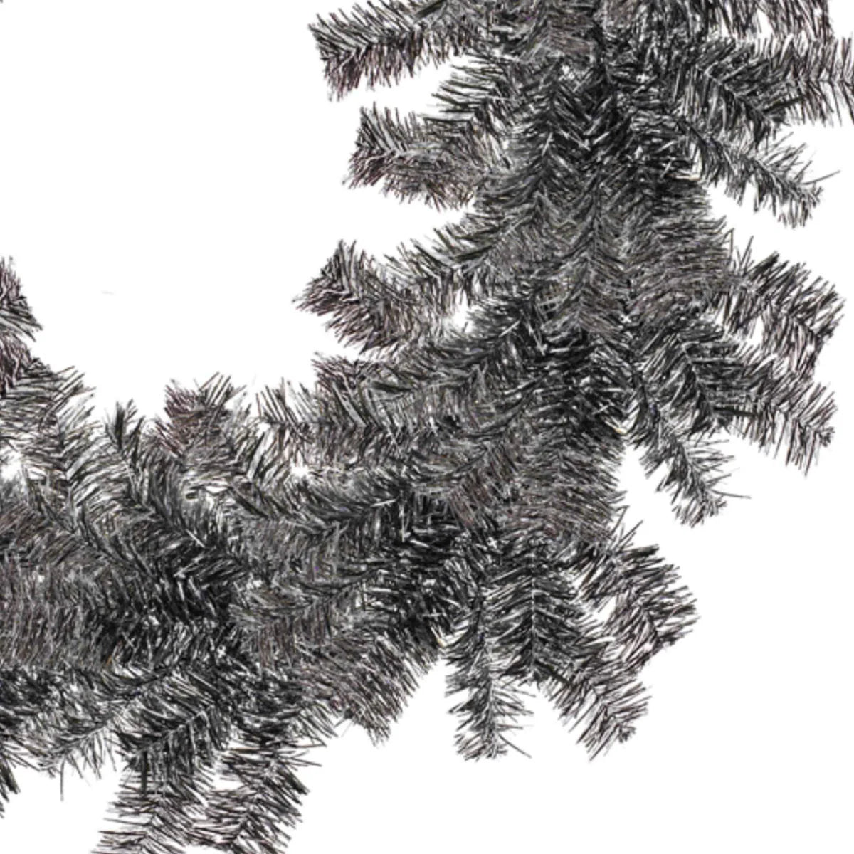 SILVER AND BLACK TINSEL CHRISTMAS WREATHS