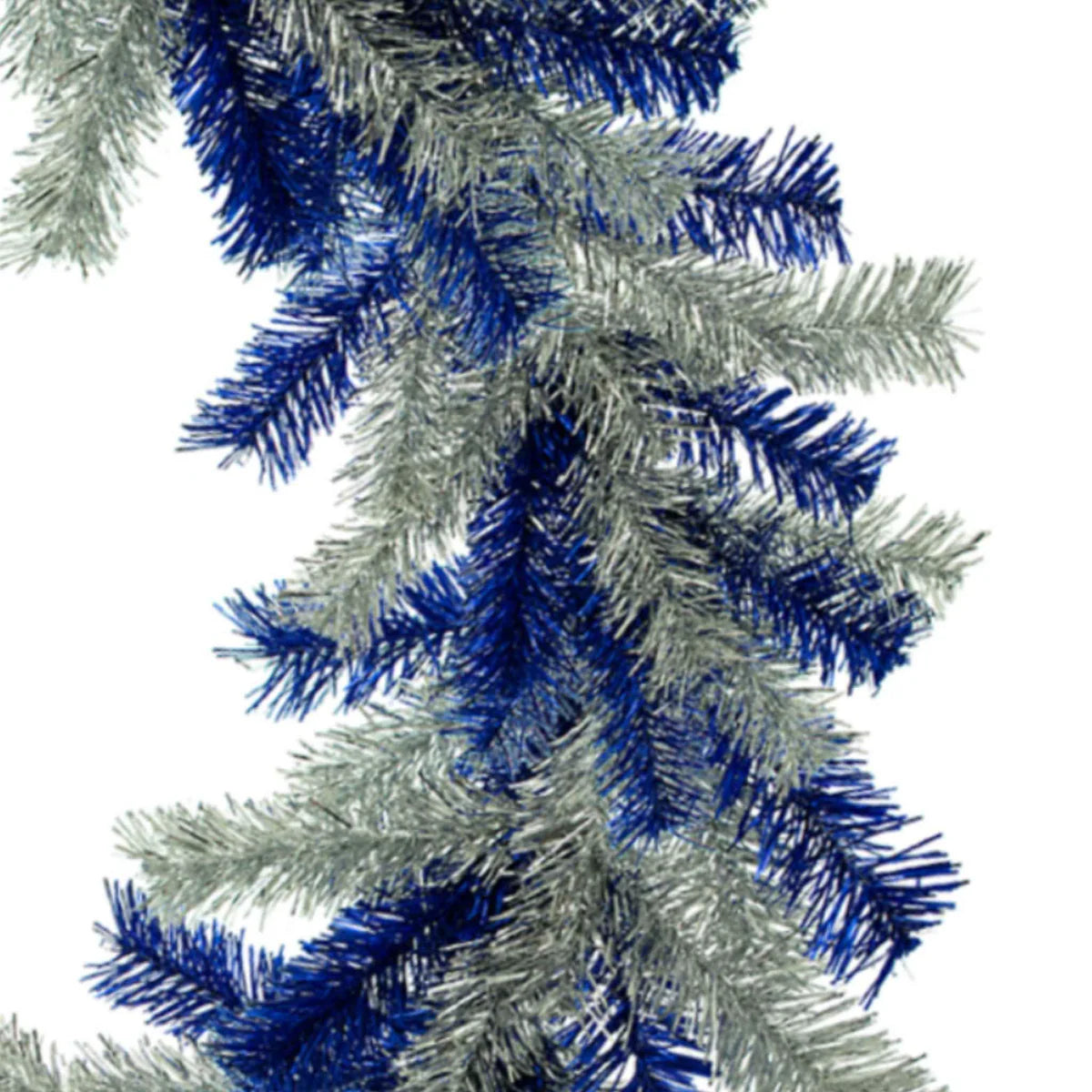 SILVER AND BLUE TINSEL CHRISTMAS WREATHS