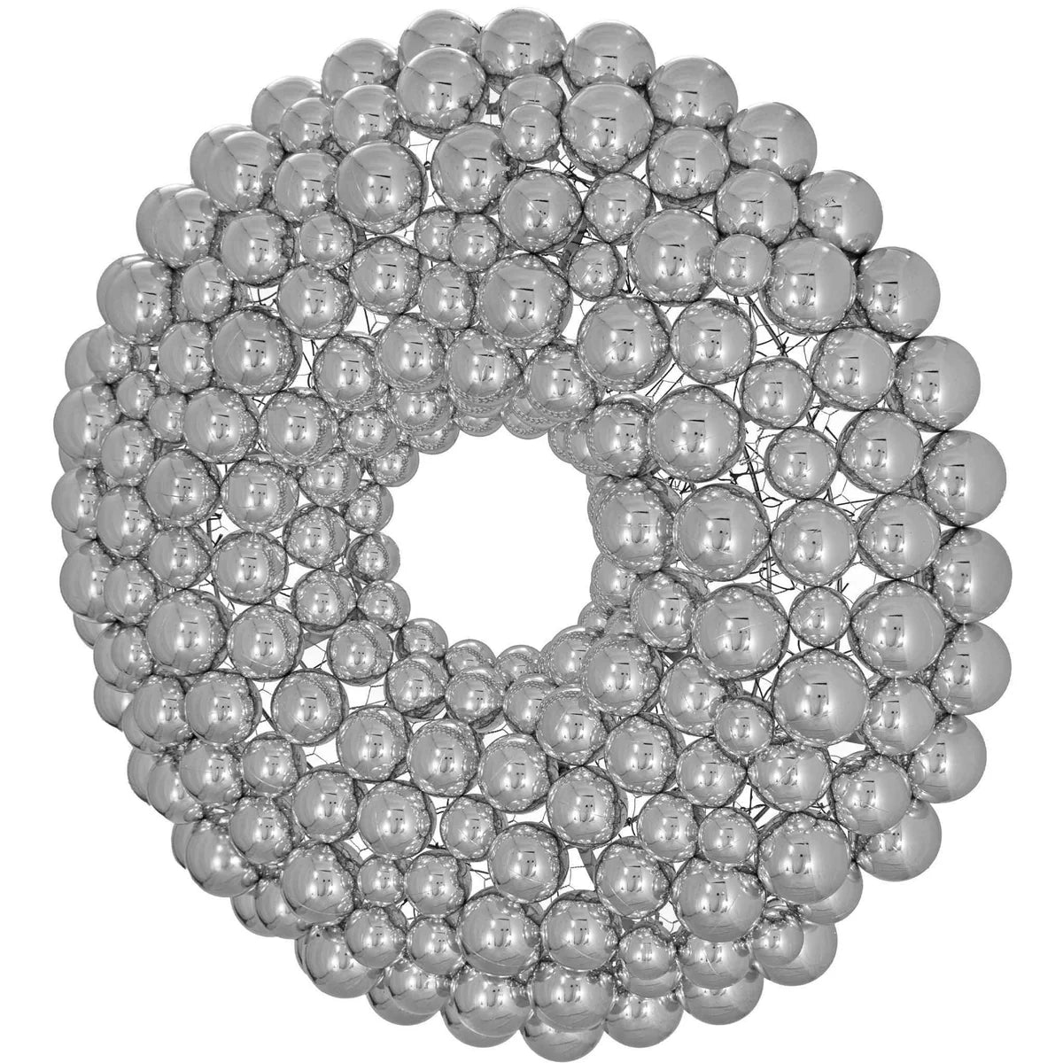 SILVER BALL ORNAMENT WREATH