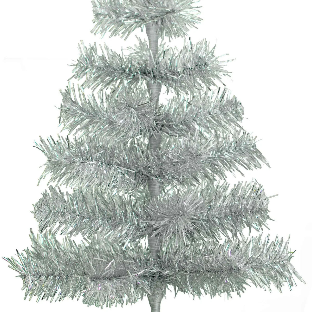 SILVER TINSEL CHRISTMAS TREE