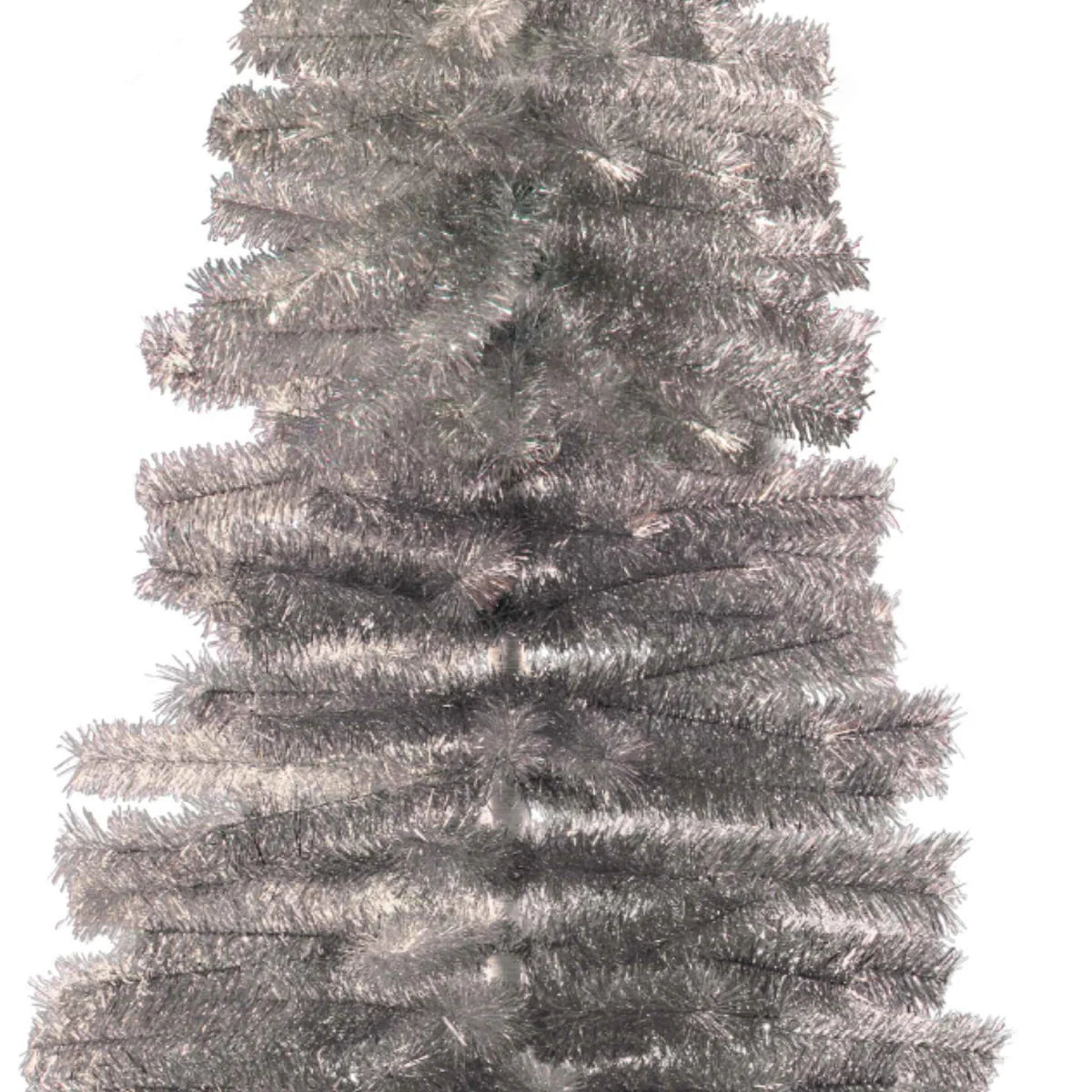 SILVER TINSEL PENCIL TREE