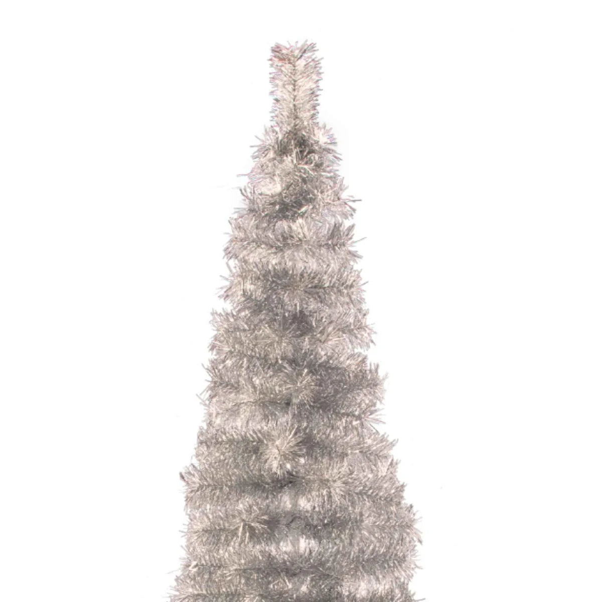 SILVER TINSEL PENCIL TREE