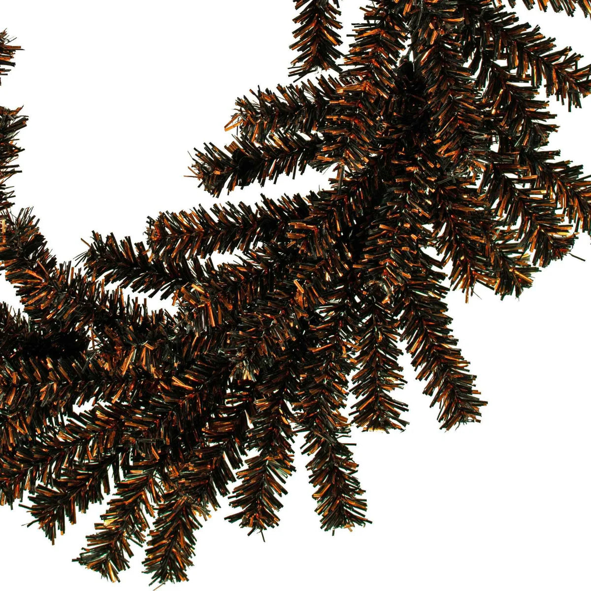 SPOOKY ORANGE AND BLACK 1IN FIREWORK TINSEL HALLOWEEN WREATH