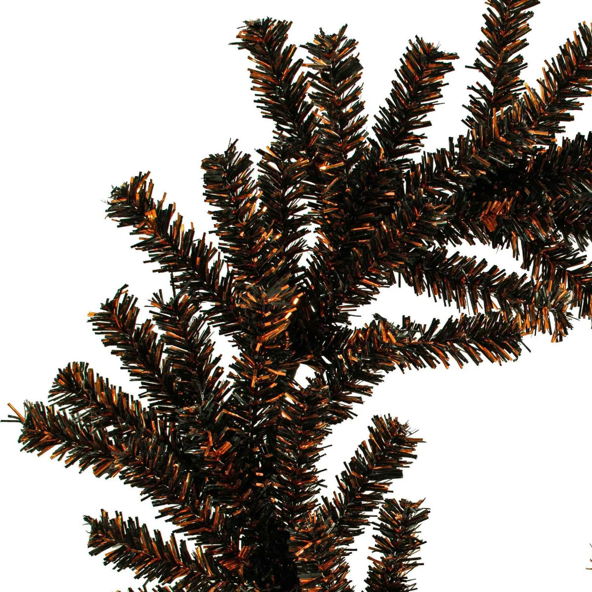SPOOKY ORANGE AND BLACK 1IN FIREWORK TINSEL HALLOWEEN WREATH