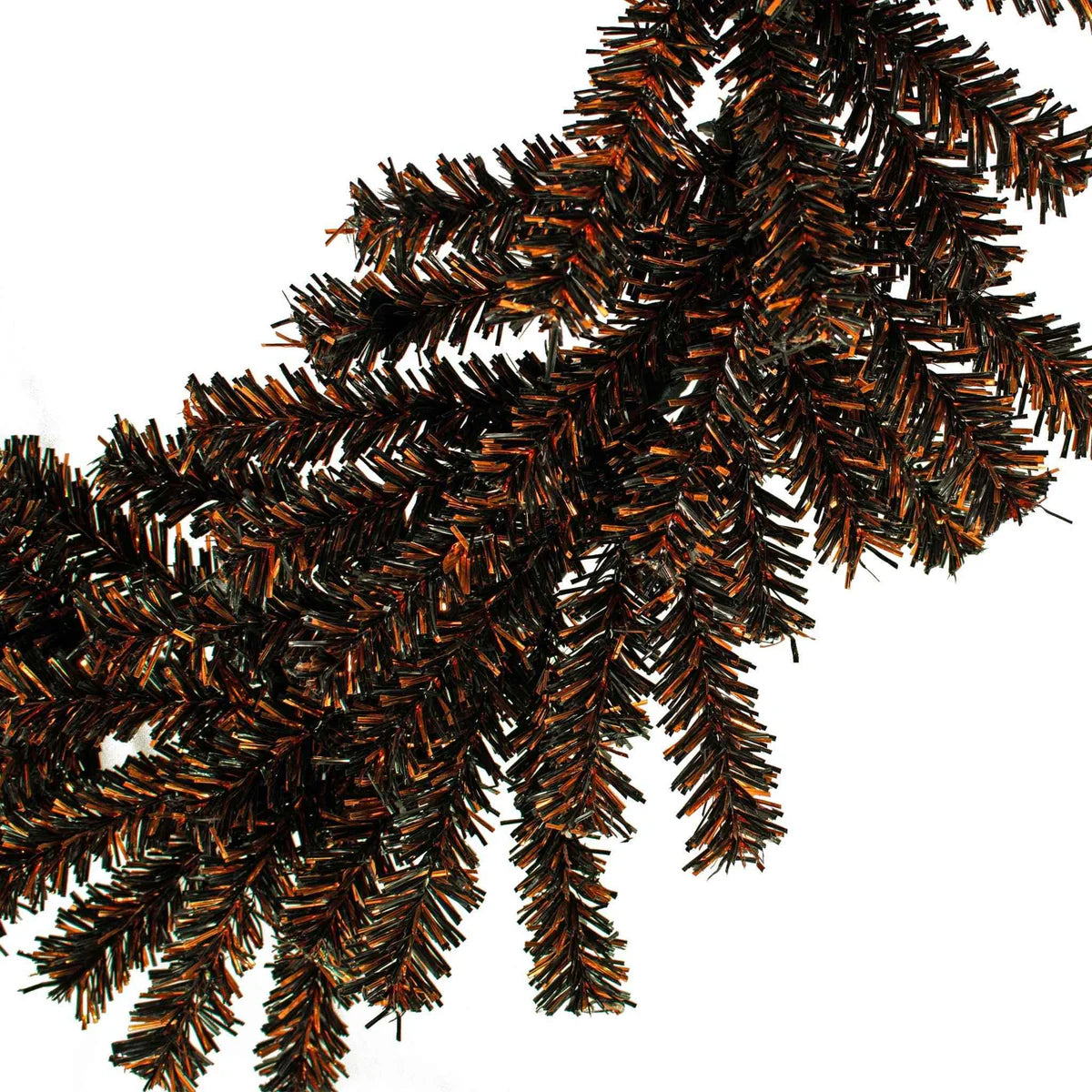 SPOOKY ORANGE AND BLACK 1IN FIREWORK TINSEL HALLOWEEN WREATH