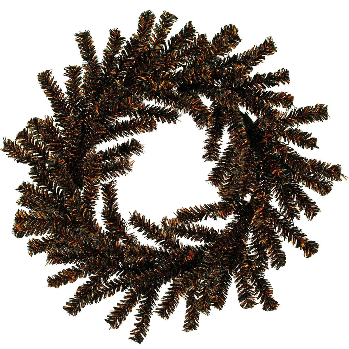 SPOOKY ORANGE AND BLACK 1IN FIREWORK TINSEL HALLOWEEN WREATH