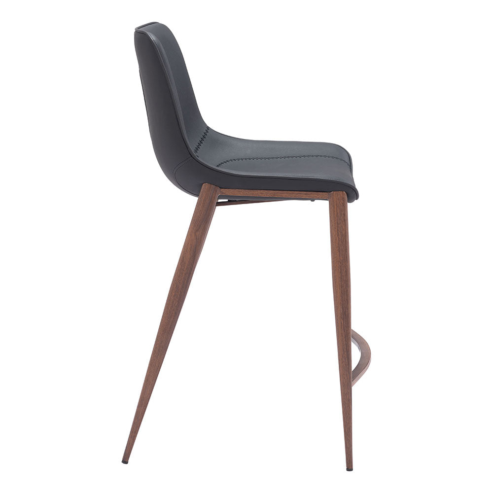 MAGNUS COUNTER STOOL BLACK & WALNUT