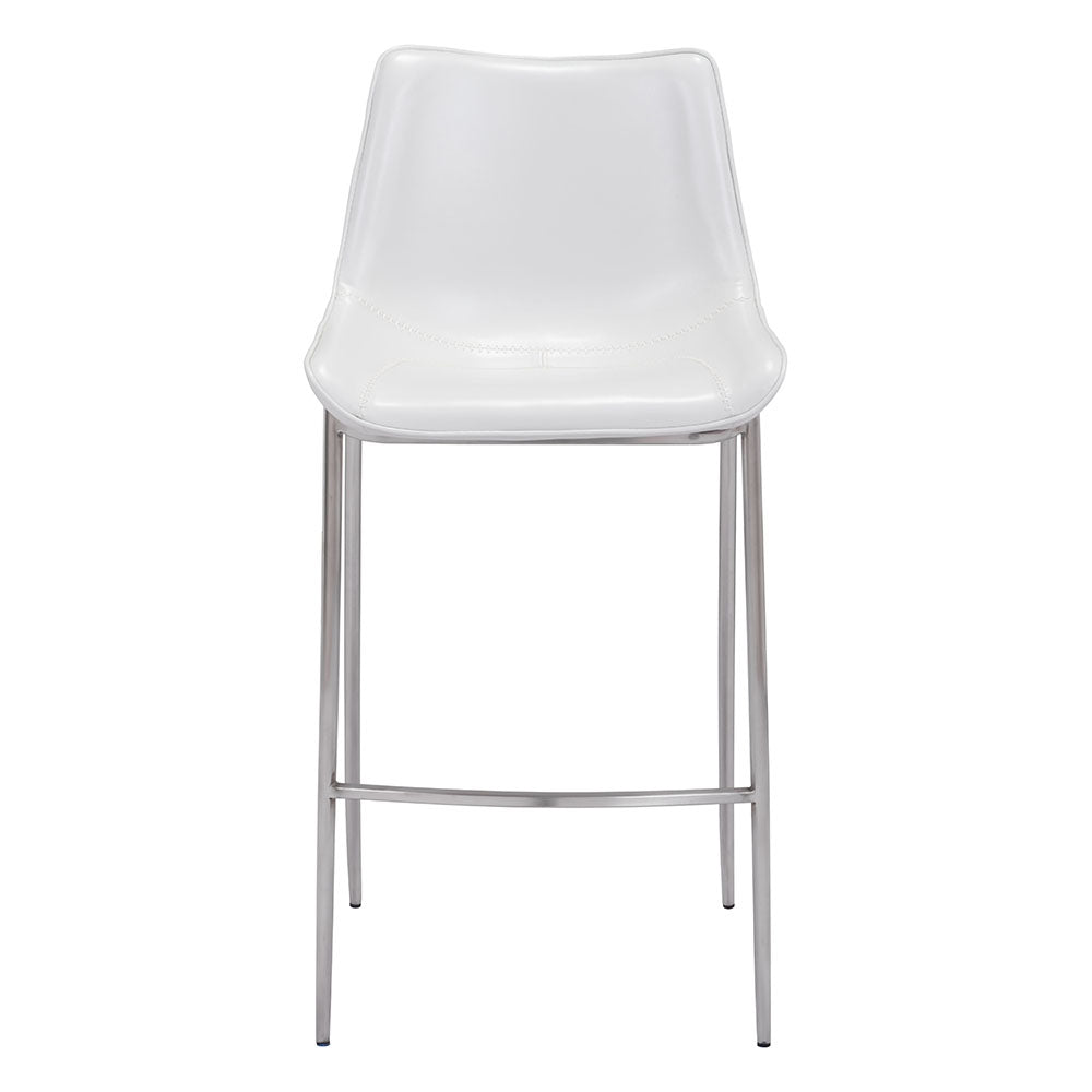 MAGNUS BARSTOOL WHITE & SILVER