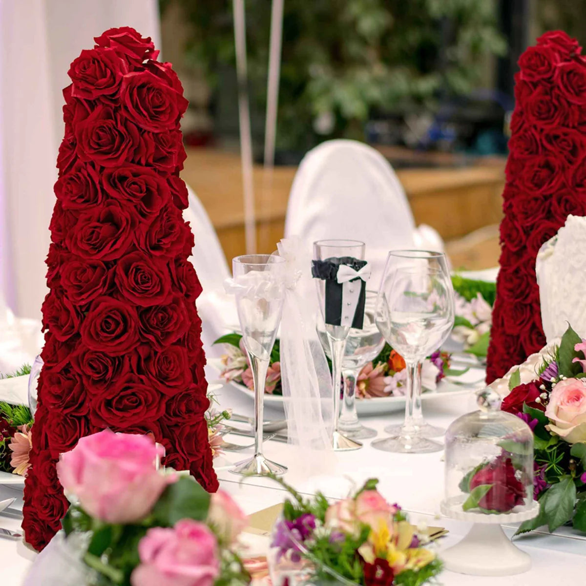 VALENTINE'S DAY RED ROSEBUD CONE TREE