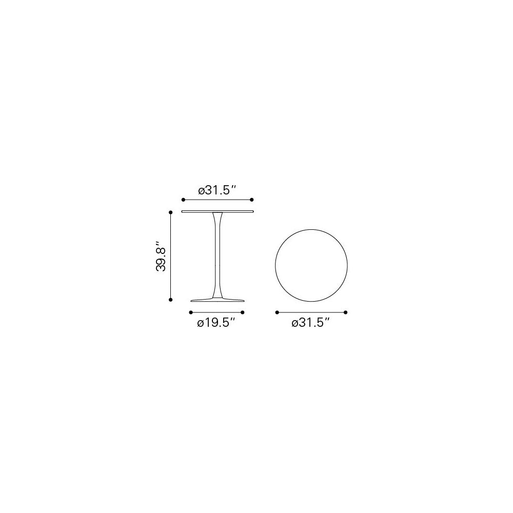SOLEIL BAR TABLE WHITE