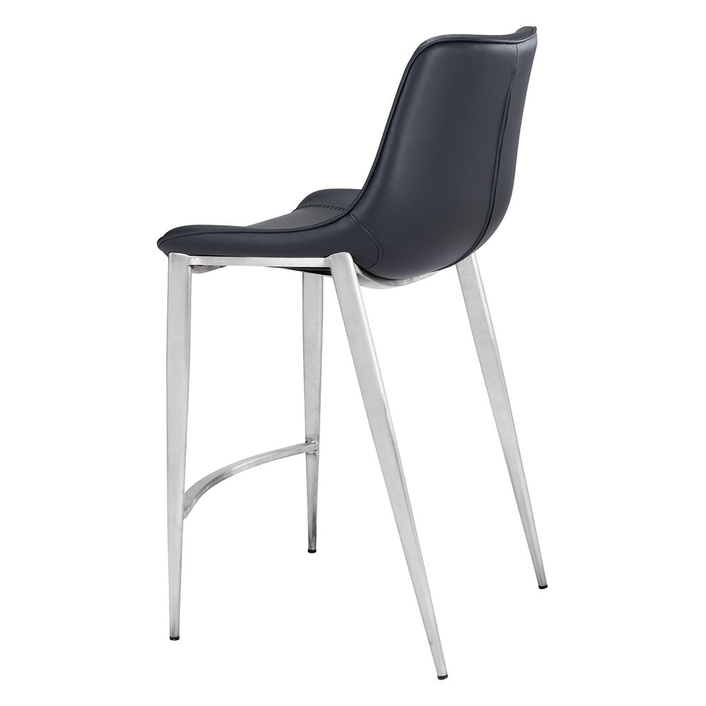 MAGNUS COUNTER STOOL BLACK & SILVER