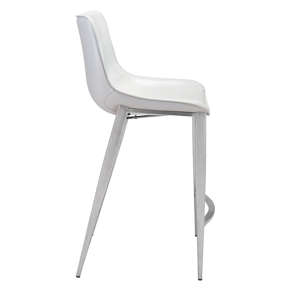 MAGNUS COUNTER STOOL WHITE & SILVER