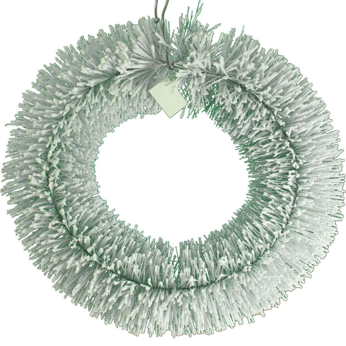VINTAGE FLOCKED PINE NEEDLE WREATH - 20IN