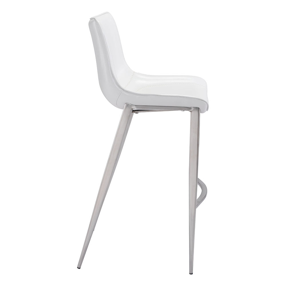 MAGNUS BARSTOOL WHITE & SILVER