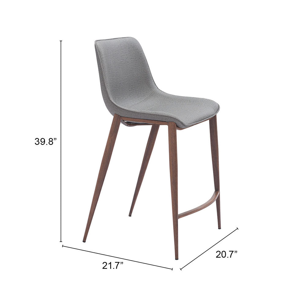 MAGNUS COUNTER STOOL SLATE GRAY & WALNUT