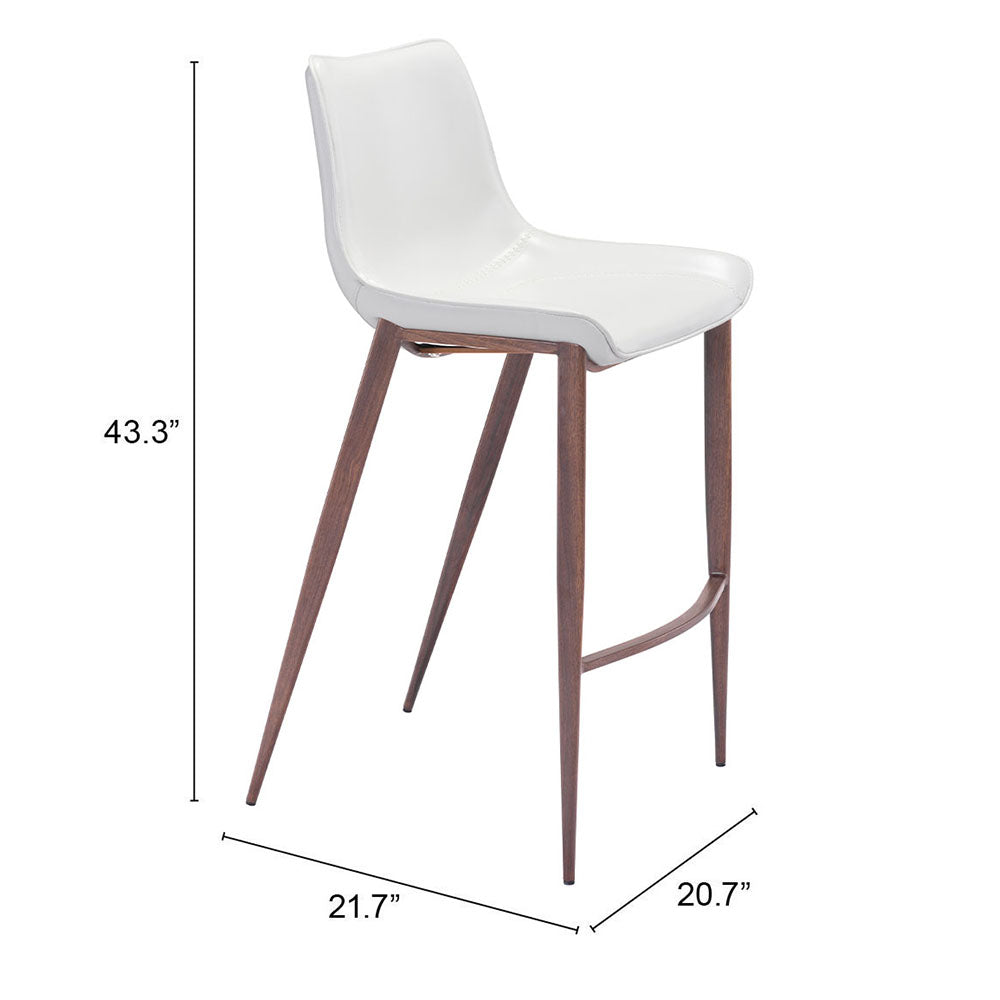 MAGNUS BARSTOOL WHITE & WALNUT