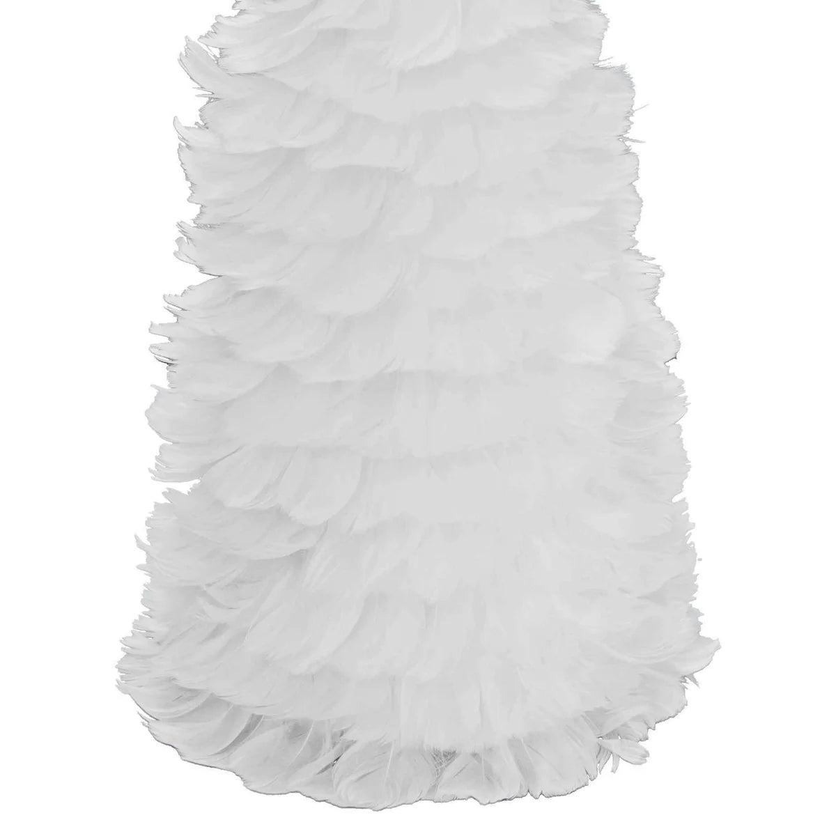 WHITE GOOSE FEATHER CHRISTMAS TREE CONE