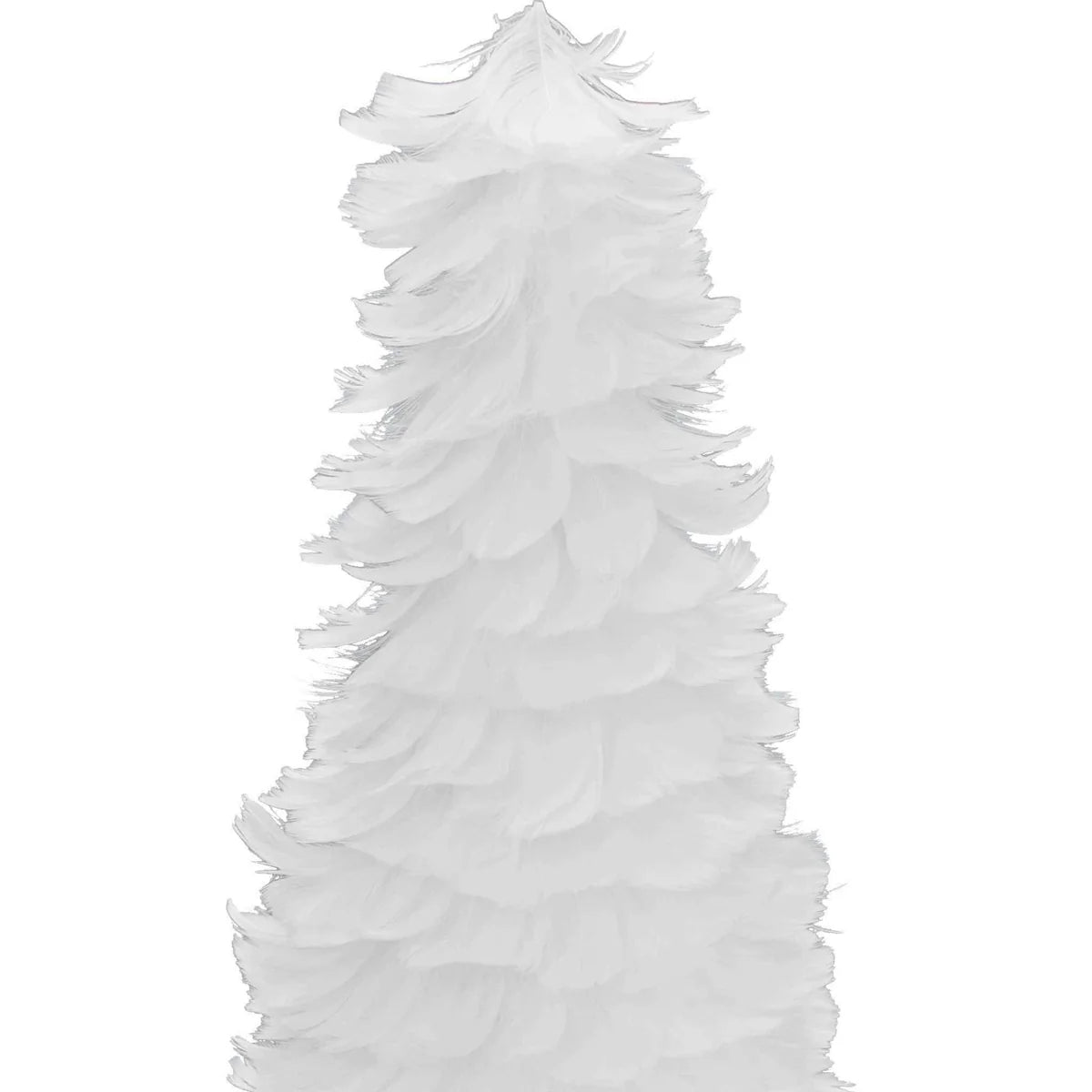 WHITE GOOSE FEATHER CHRISTMAS TREE CONE