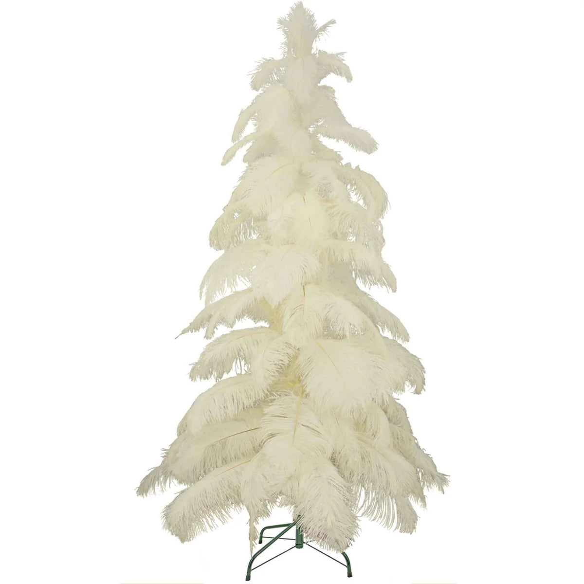 WHITE OSTRICH FEATHER CHRISTMAS TREE