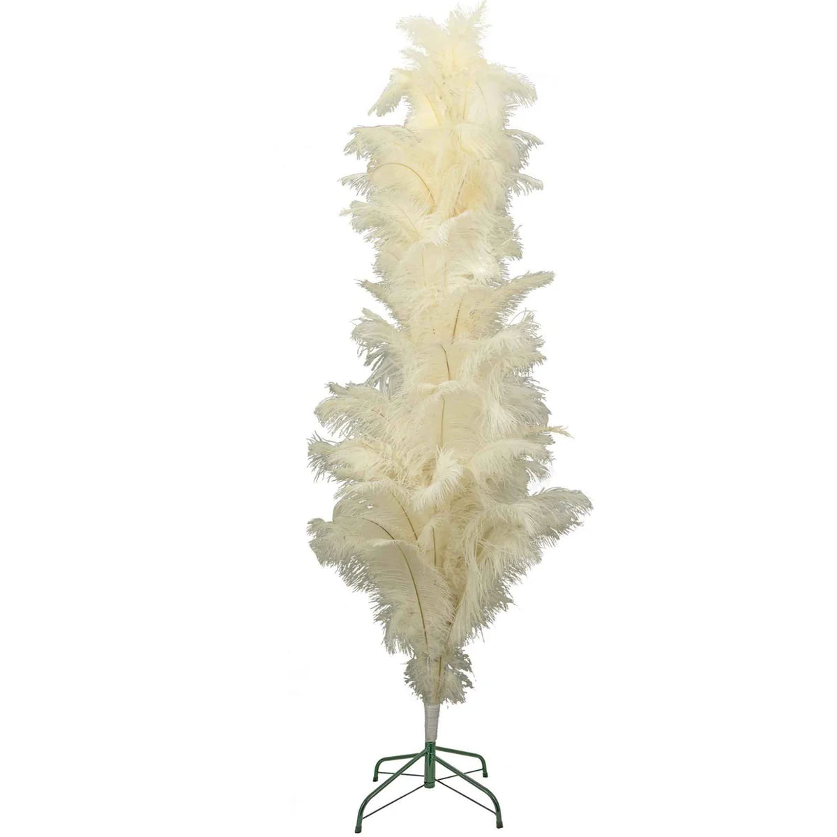 WHITE OSTRICH FEATHER CHRISTMAS TREE