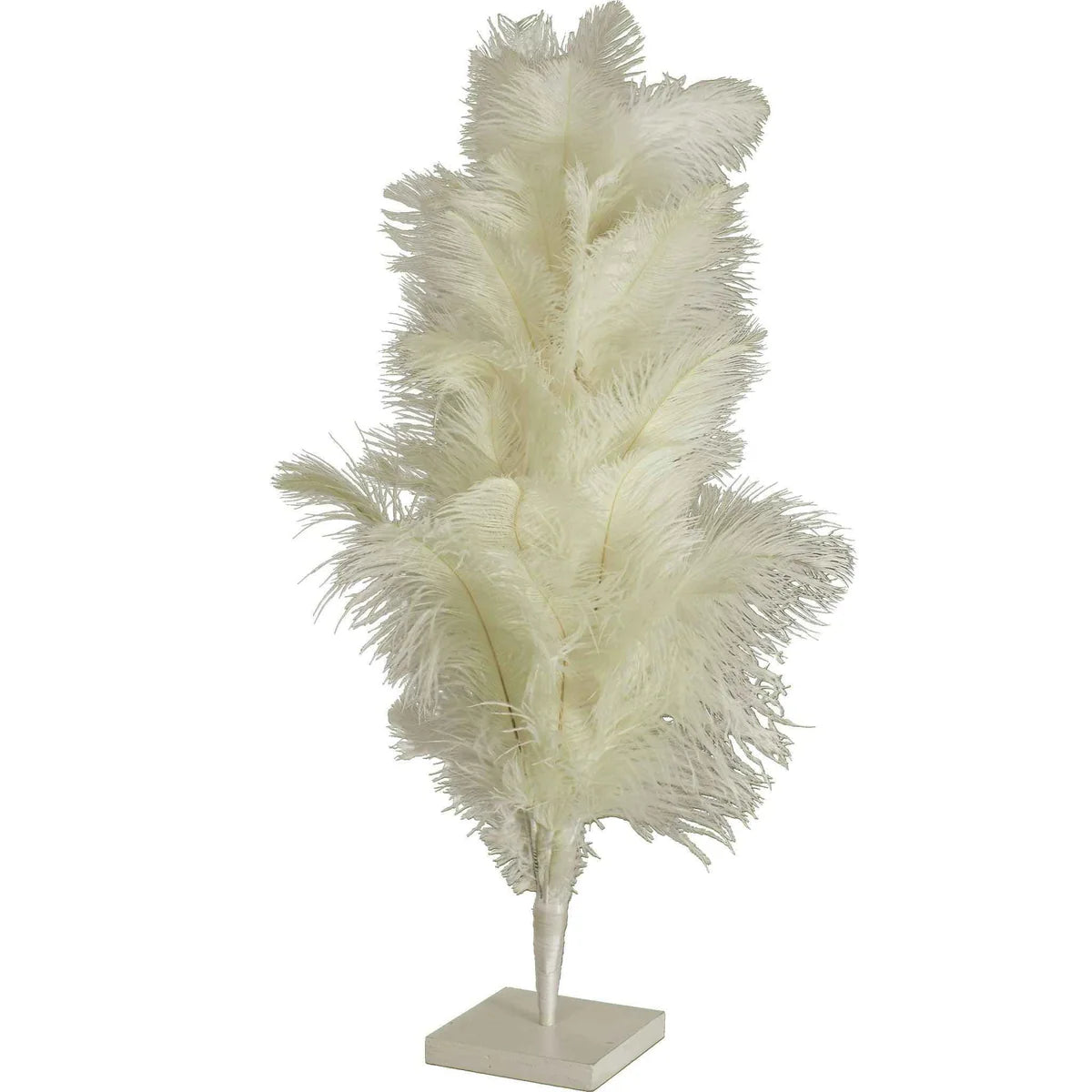 WHITE OSTRICH FEATHER CHRISTMAS TREE