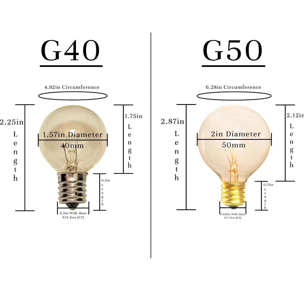 YELLOW G40 LIGHT BULBS