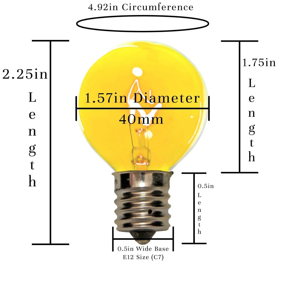 YELLOW G40 LIGHT BULBS