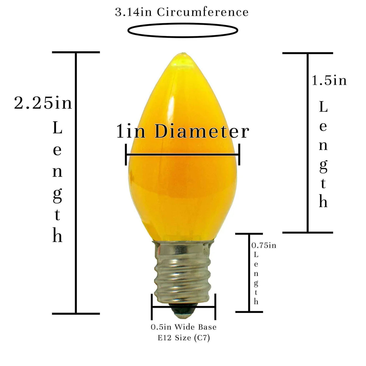 YELLOW SOLID LED LIGHT BULBS