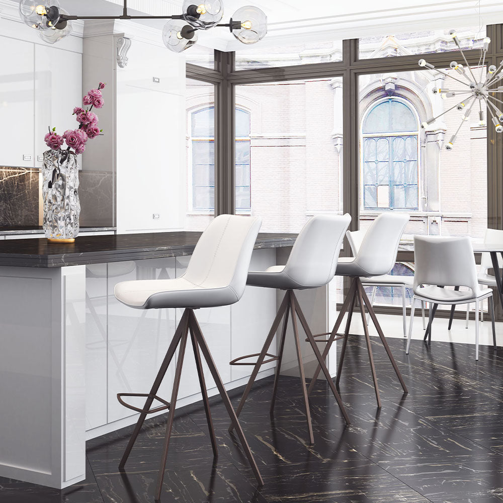 AKI BARSTOOL WHITE & WALNUT