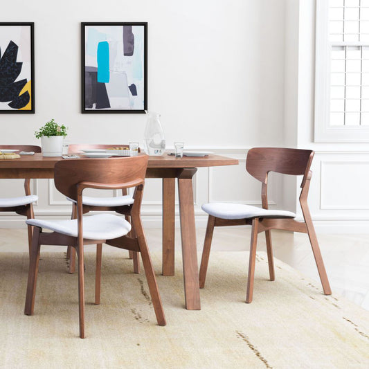 RUSSELL DINING CHAIR WALNUT & LIGHT GRAY