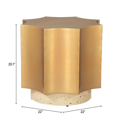 OSAM SIDE TABLE GOLD & BEIGE
