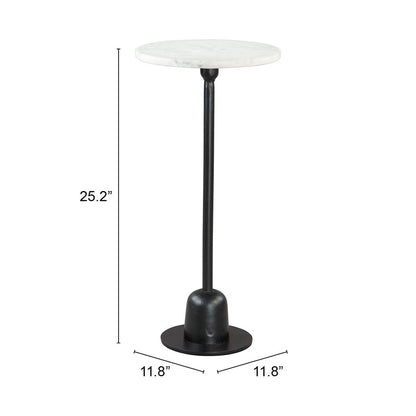 WOOZY SIDE TABLE WHITE & BLACK