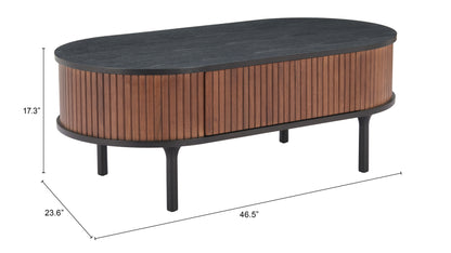 KORIANA COFFEE TABLE BLACK & WALNUT
