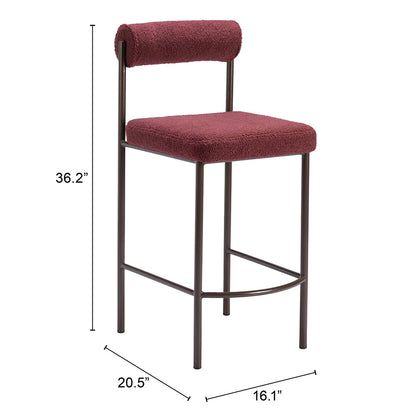 LIVORNO COUNTER STOOL RED & BRONZE
