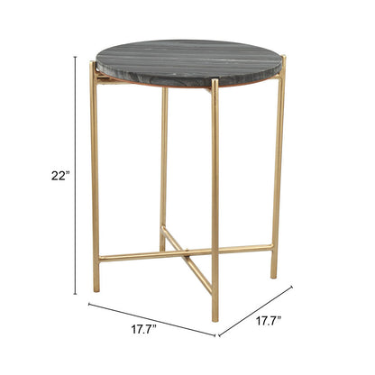 DAVID SIDE TABLE GRAY & GOLD