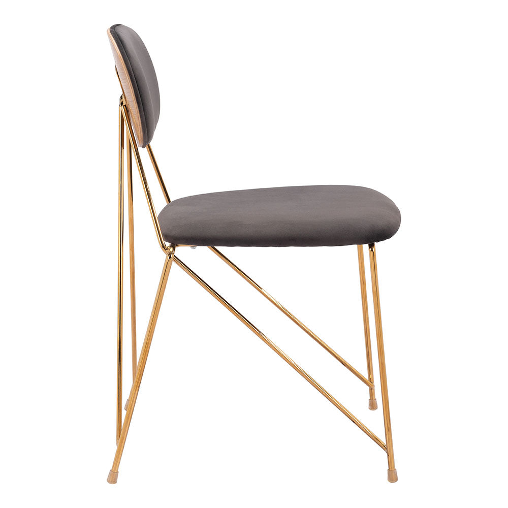 GEORGES DINING CHAIR GRAY & GOLD