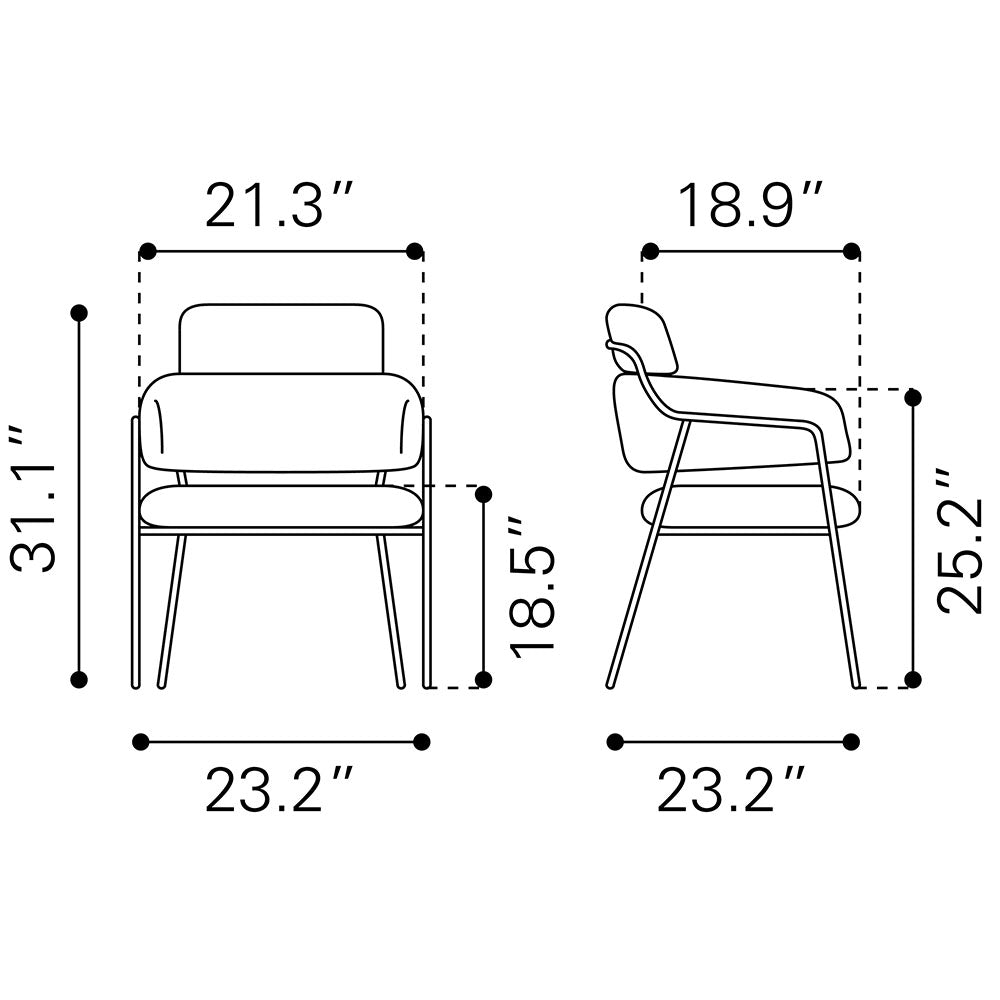 MARCEL DINING CHAIR BROWN