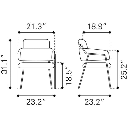 MARCEL DINING CHAIR BROWN