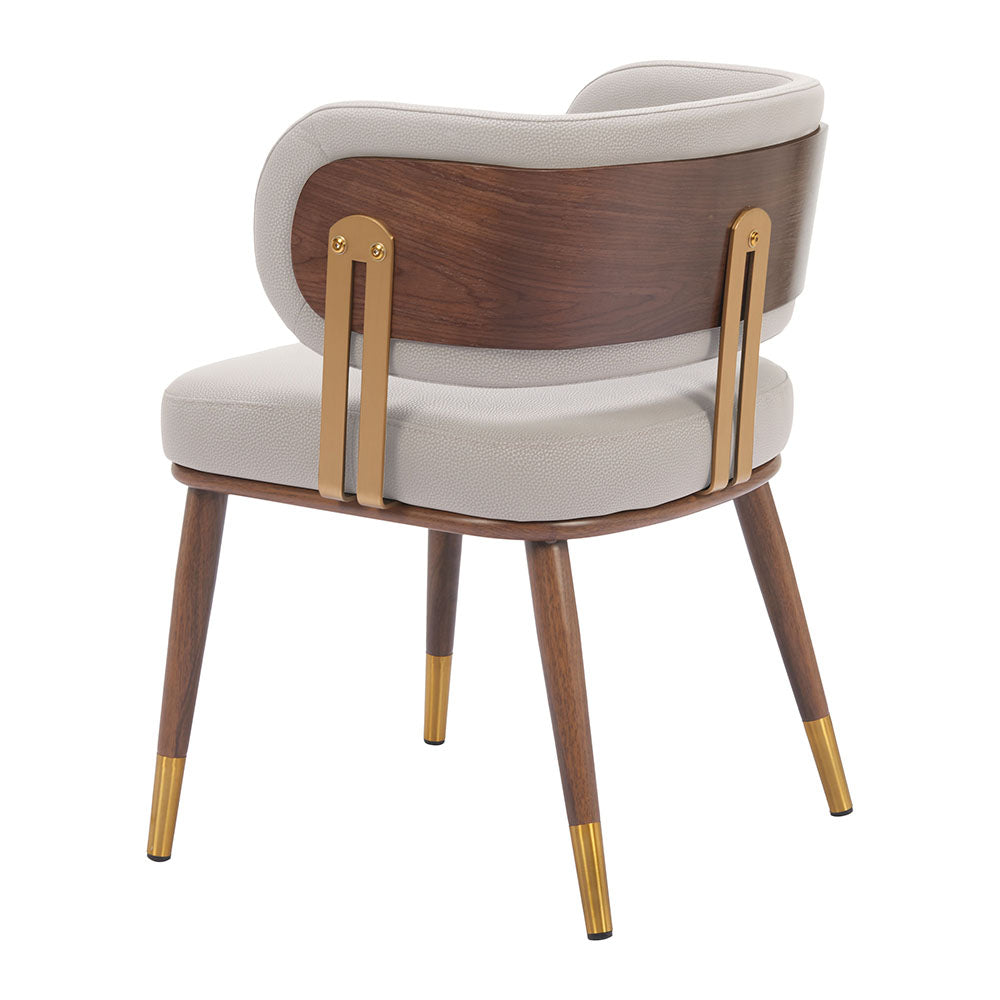 BREW DINING CHAIR BEIGE & WALNUT