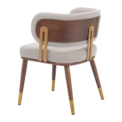 BREW DINING CHAIR BEIGE & WALNUT