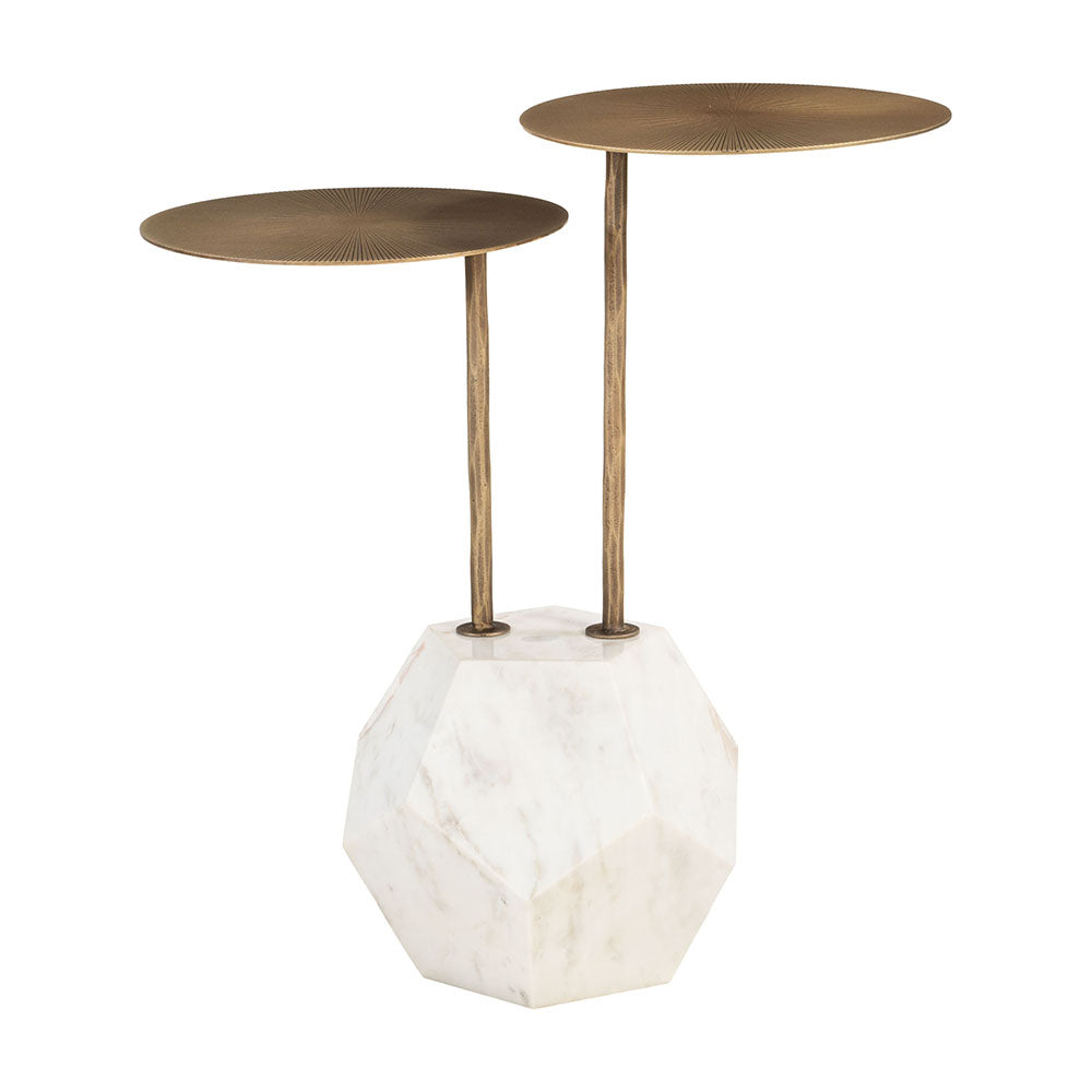ANTEN SIDE TABLE BRASS & WHITE