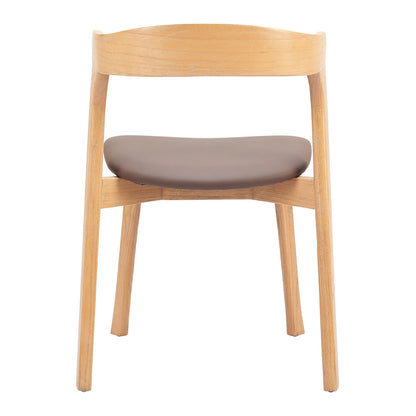 PIORO DINING CHAIR BROWN & NATURAL