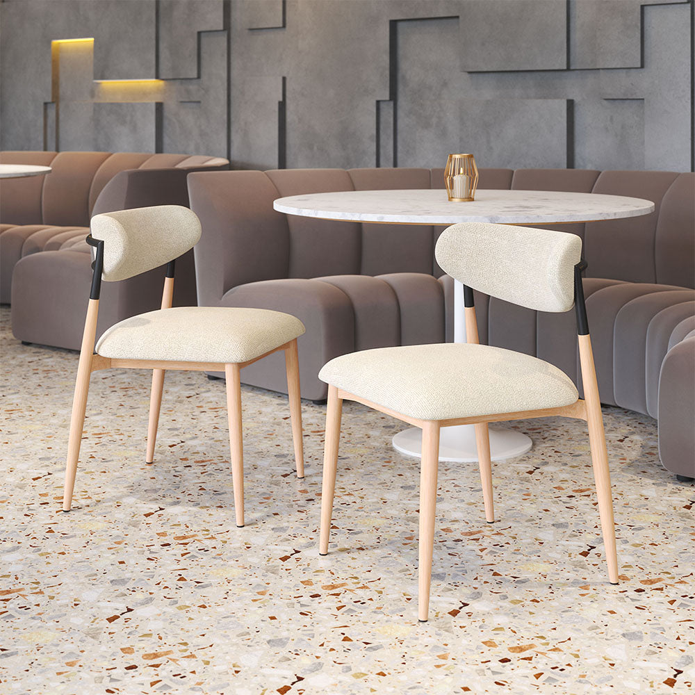 Equinox Armless Dining Chair Oyster Gray & Natural